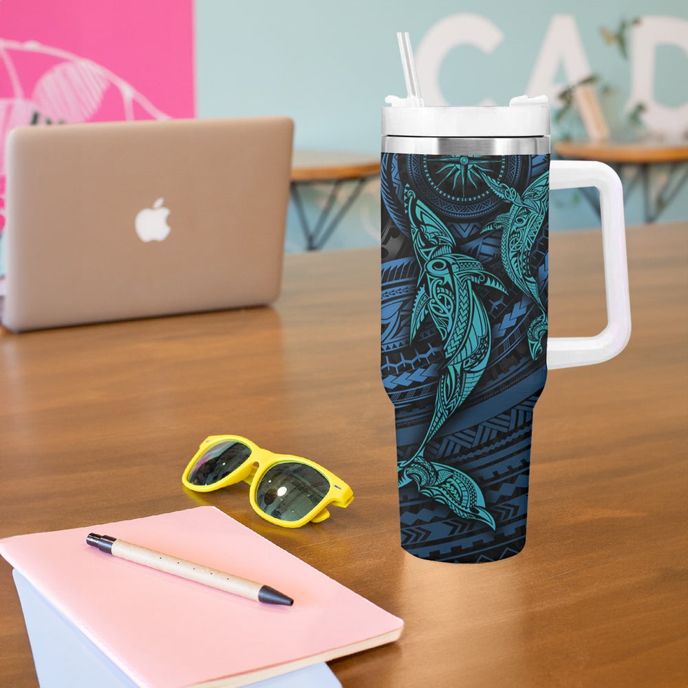 Polynesian Whale Tumbler With Handle TS04 Polynesian Whale Tumbler With Handle TS04