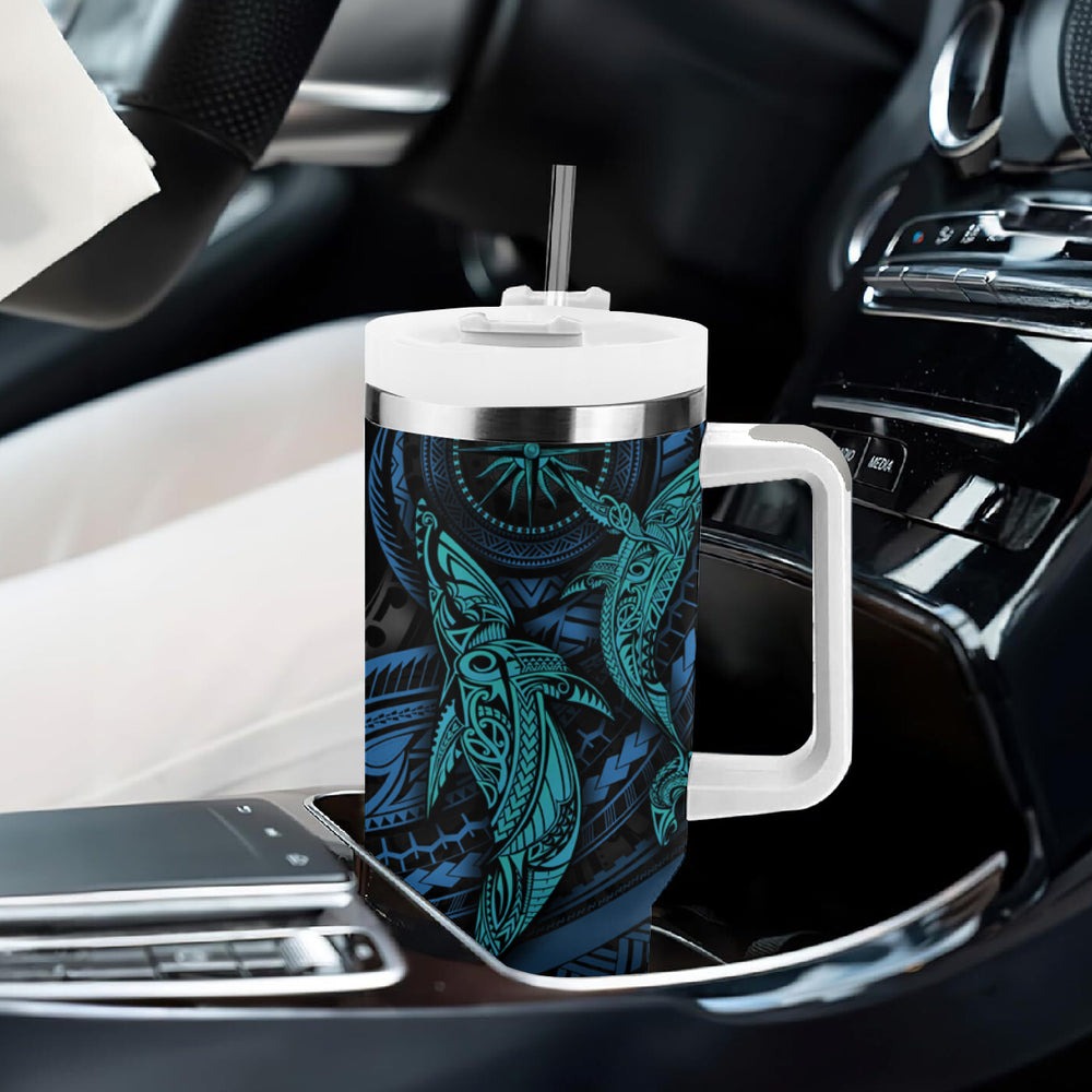 Polynesian Whale Tumbler With Handle TS04 Polynesian Whale Tumbler With Handle TS04