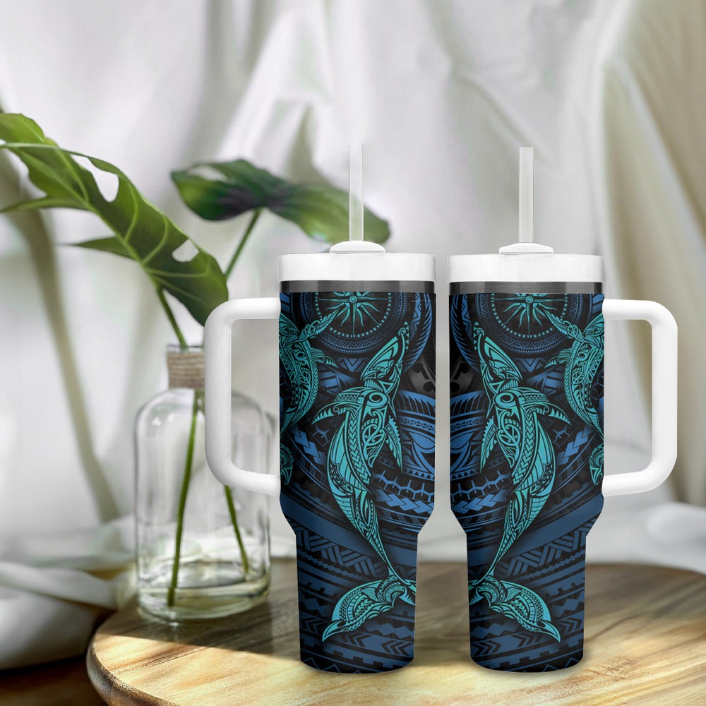 Polynesian Whale Tumbler With Handle TS04 Polynesian Whale Tumbler With Handle TS04