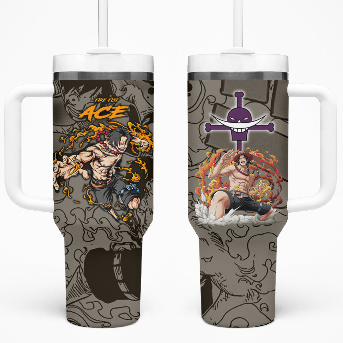 Portgas D.Ace - Fire Fist Of One Piece Tumbler With Handle Anime Mix Manga Style TS04