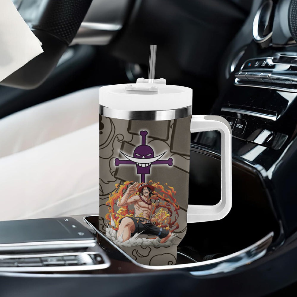 Portgas D.Ace - Fire Fist Of One Piece Tumbler With Handle Anime Mix Manga Style TS04 Portgas D.Ace - Fire Fist Of One Piece Tumbler With Handle Anime Mix Manga Style TS04
