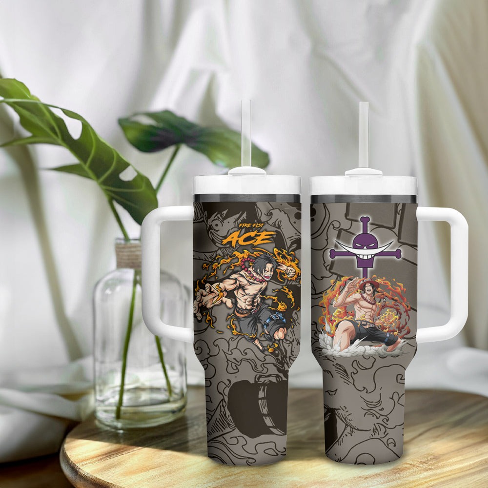 Portgas D.Ace - Fire Fist Of One Piece Tumbler With Handle Anime Mix Manga Style TS04 Portgas D.Ace - Fire Fist Of One Piece Tumbler With Handle Anime Mix Manga Style TS04