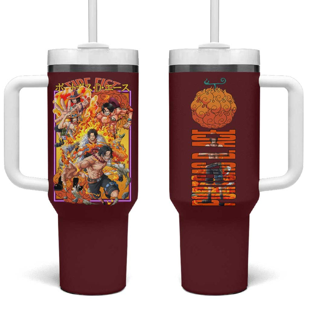 Portgas D. Ace V3 One Piece Tumbler With Handle Japan Anime Style TS04
