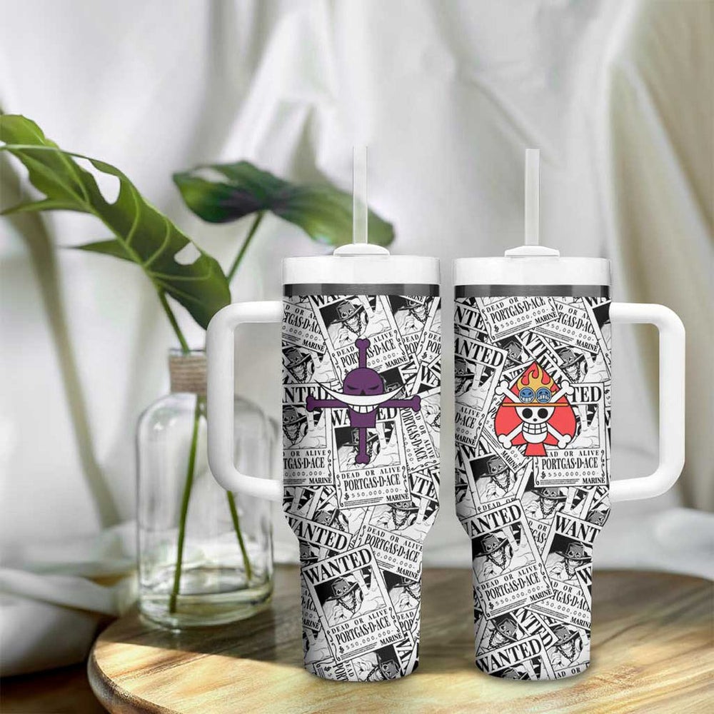 Portgas D. Ace Wanted - One Piece Tumbler With Handle Anime Style TS04 Portgas D. Ace Wanted - One Piece Tumbler With Handle Anime Style TS04