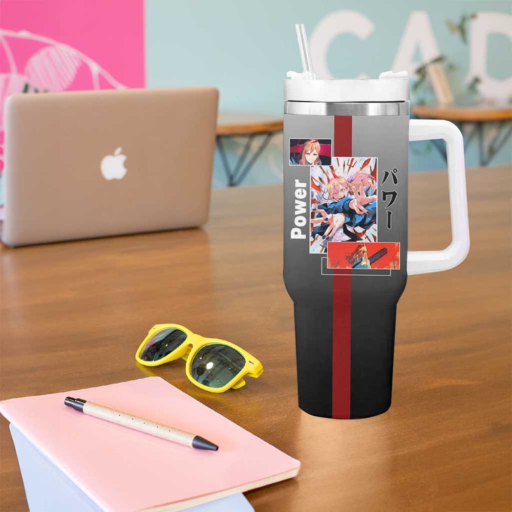 Power - Chainsaw Man Tumbler With Handle Anime Style TS04 Power - Chainsaw Man Tumbler With Handle Anime Style TS04