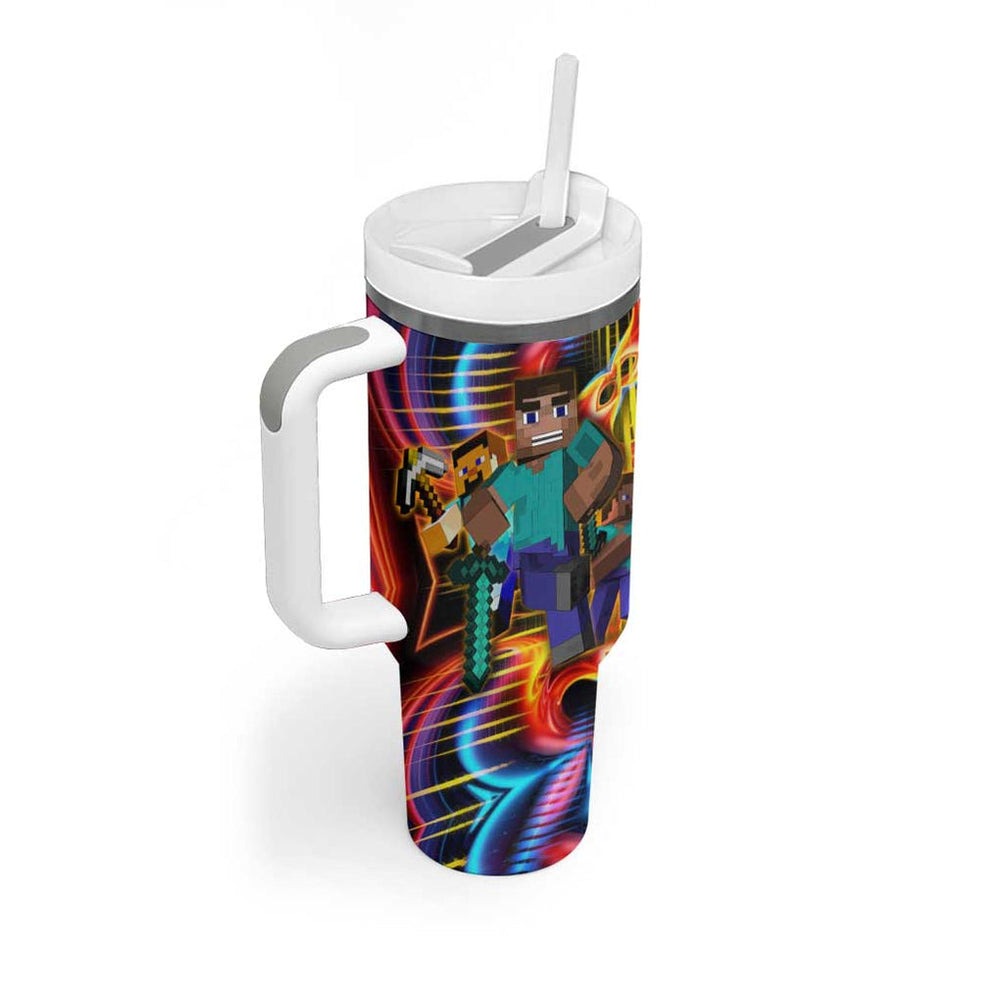 Power Minecraft Tumbler With Handle Game Art Mix Trippy Style TS04 Power Minecraft Tumbler With Handle Game Art Mix Trippy Style TS04