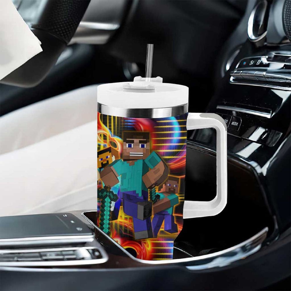Power Minecraft Tumbler With Handle Game Art Mix Trippy Style TS04 Power Minecraft Tumbler With Handle Game Art Mix Trippy Style TS04