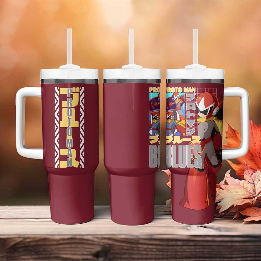 Proto Man Mega Man Tumbler With Handle Japan Anime Style TS04 Proto Man Mega Man Tumbler With Handle Japan Anime Style TS04