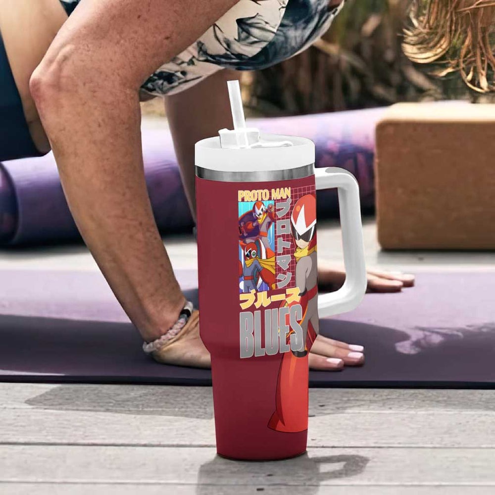 Proto Man Mega Man Tumbler With Handle Japan Anime Style TS04 Proto Man Mega Man Tumbler With Handle Japan Anime Style TS04