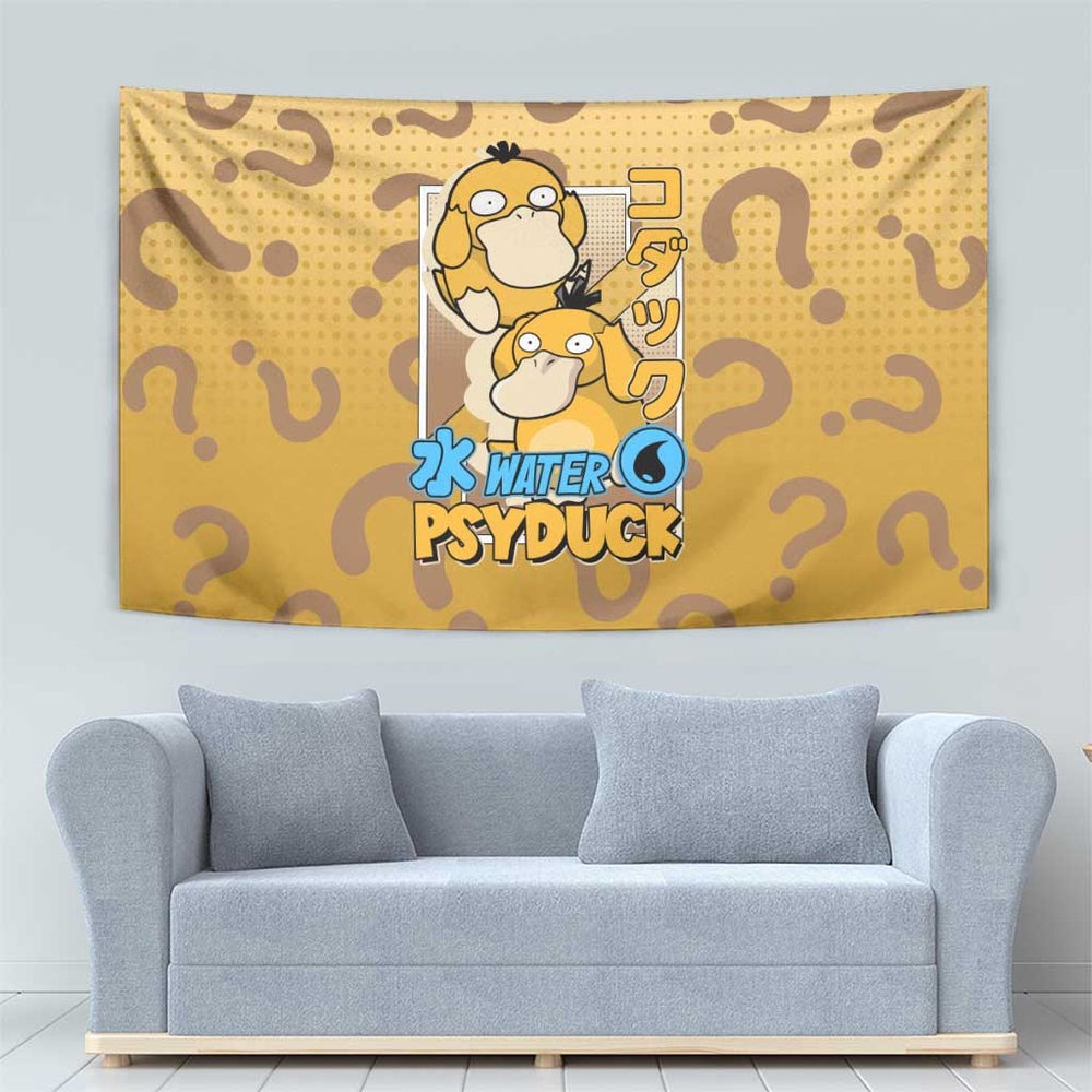 Psyduck from Poké Tapestry with Water Type Power and Confused Expression Design TS04
