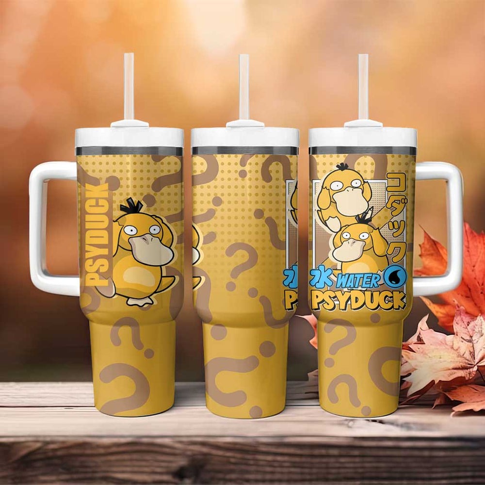 Psyduck from Poké Tumbler With Handle with Water Type Power and Confused Expression Design TS04 Psyduck from Poké Tumbler With Handle with Water Type Power and Confused Expression Design TS04