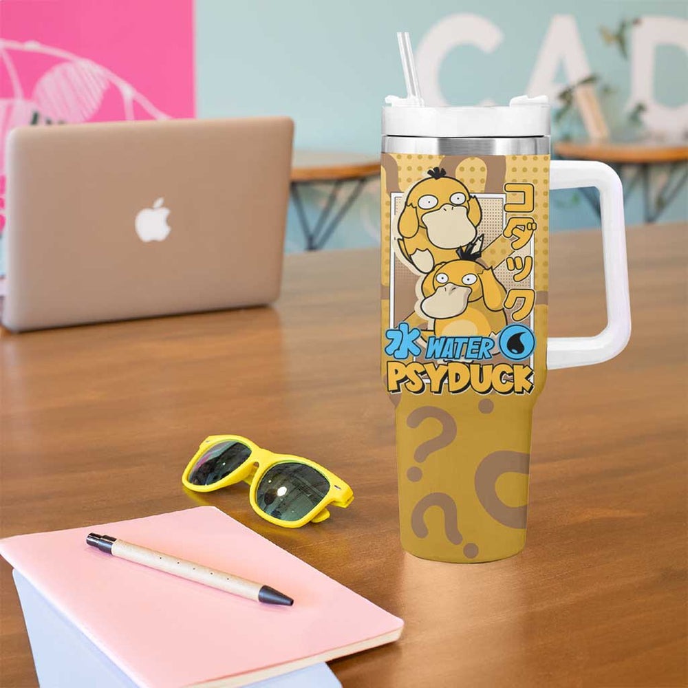 Psyduck from Poké Tumbler With Handle with Water Type Power and Confused Expression Design TS04 Psyduck from Poké Tumbler With Handle with Water Type Power and Confused Expression Design TS04