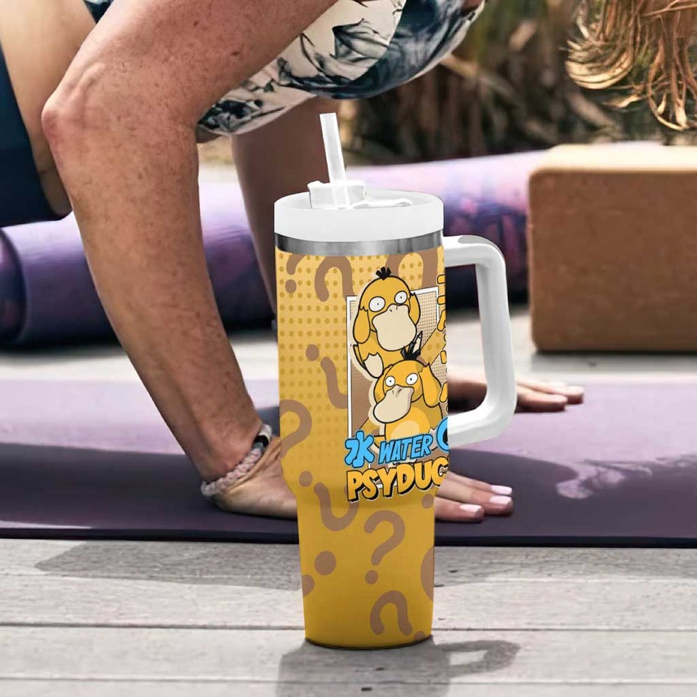 Psyduck from Poké Tumbler With Handle with Water Type Power and Confused Expression Design TS04 Psyduck from Poké Tumbler With Handle with Water Type Power and Confused Expression Design TS04