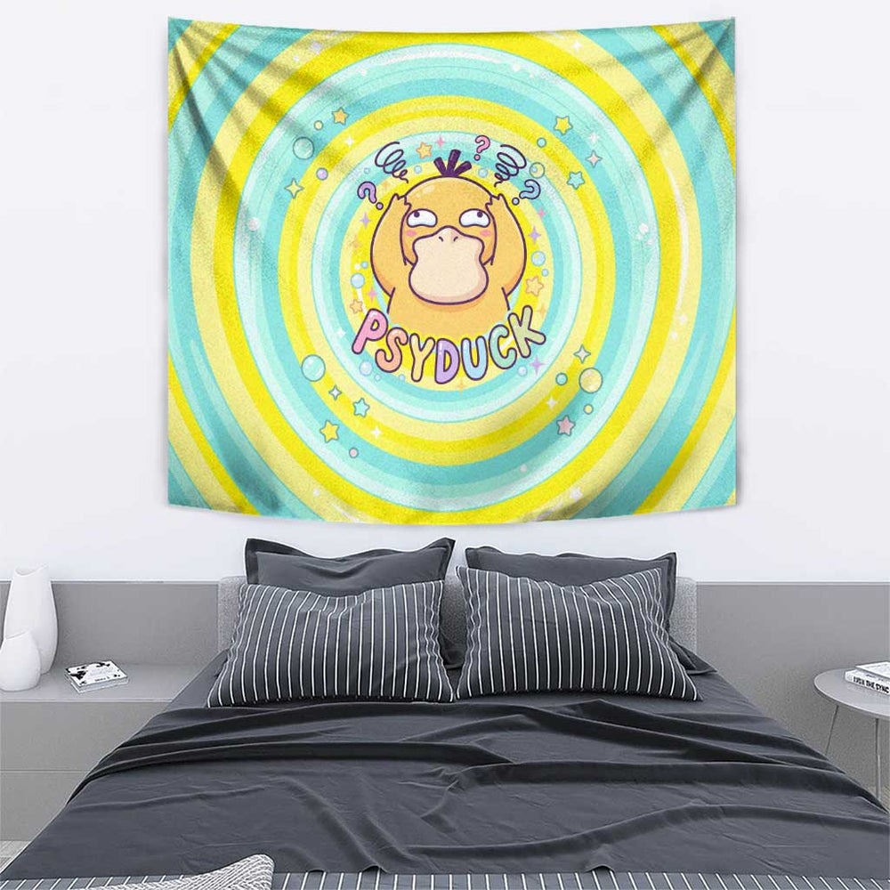 Psyduck Tapestry Vibrant Kawaii Splash Art TS04 Psyduck Tapestry Vibrant Kawaii Splash Art TS04
