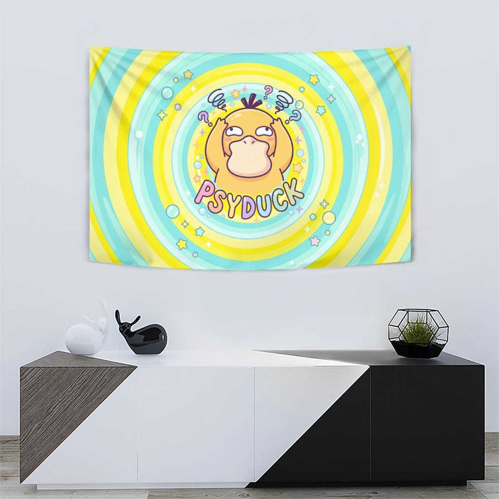 Psyduck Tapestry Vibrant Kawaii Splash Art TS04 Psyduck Tapestry Vibrant Kawaii Splash Art TS04
