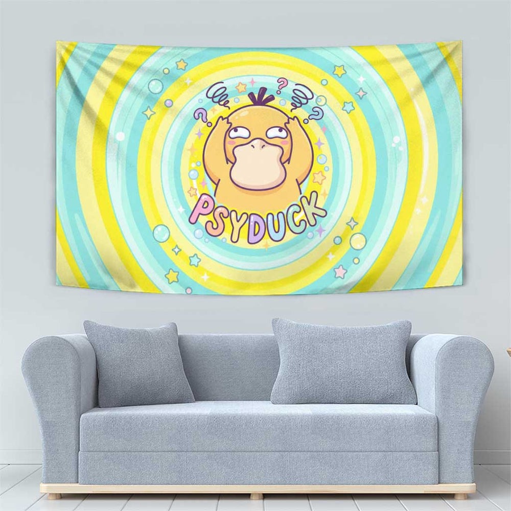 Psyduck Tapestry Vibrant Kawaii Splash Art TS04 Psyduck Tapestry Vibrant Kawaii Splash Art TS04
