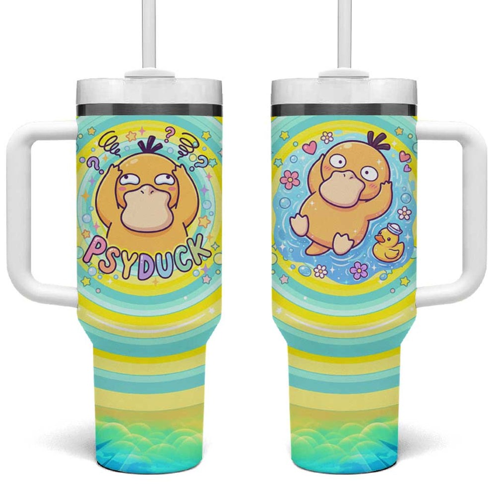 Psyduck Tumbler With Handle Vibrant Kawaii Splash Art TS04 Psyduck Tumbler With Handle Vibrant Kawaii Splash Art TS04