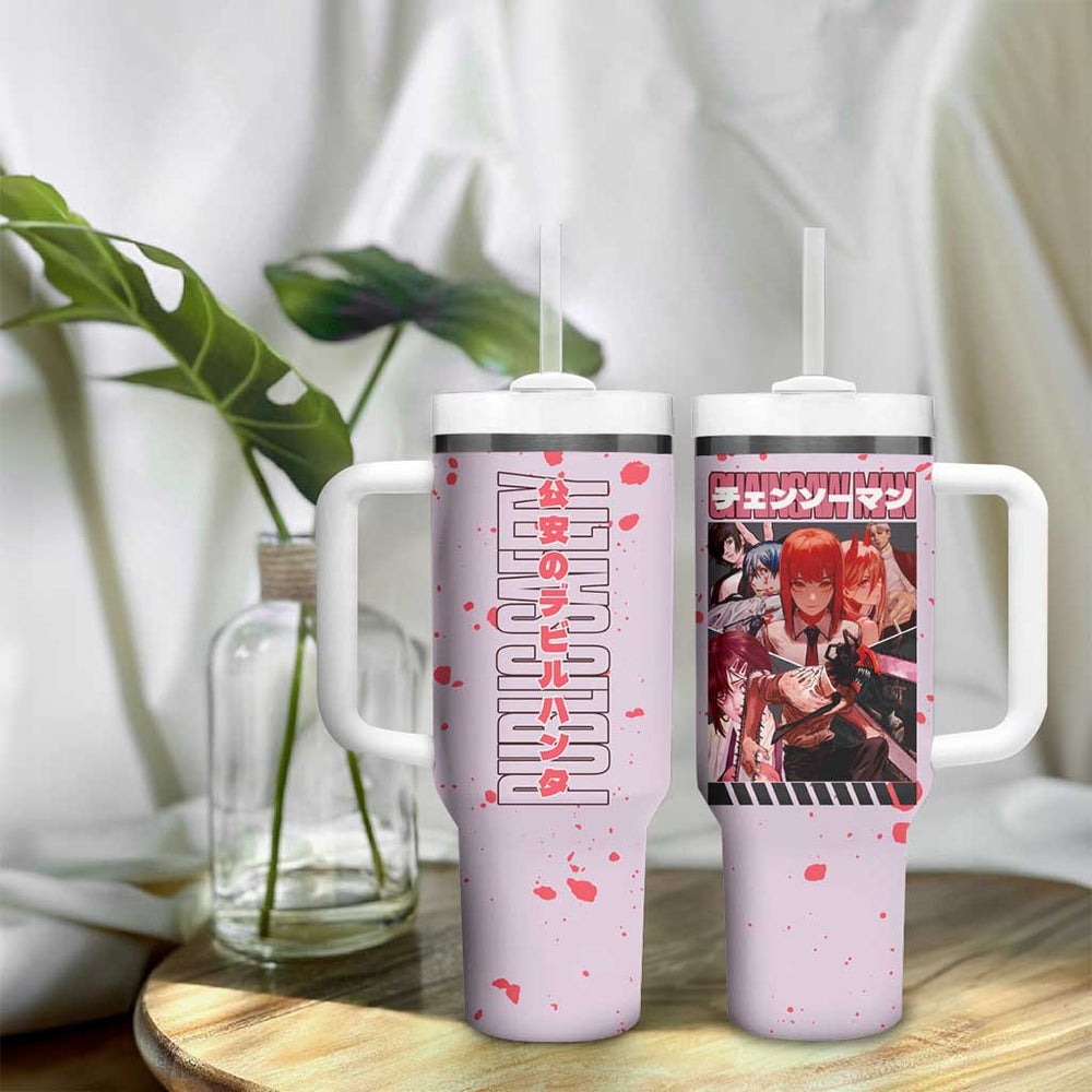 Public Safety Chainsaw Man Tumbler With Handle Anime Style TS04 Public Safety Chainsaw Man Tumbler With Handle Anime Style TS04