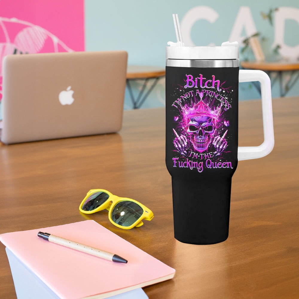 Queen Skull Tumbler With Handle Bitch I'm Not A Princess I'm The Fucking Queen DT01 Queen Skull Tumbler With Handle Bitch I'm Not A Princess I'm The Fucking Queen DT01