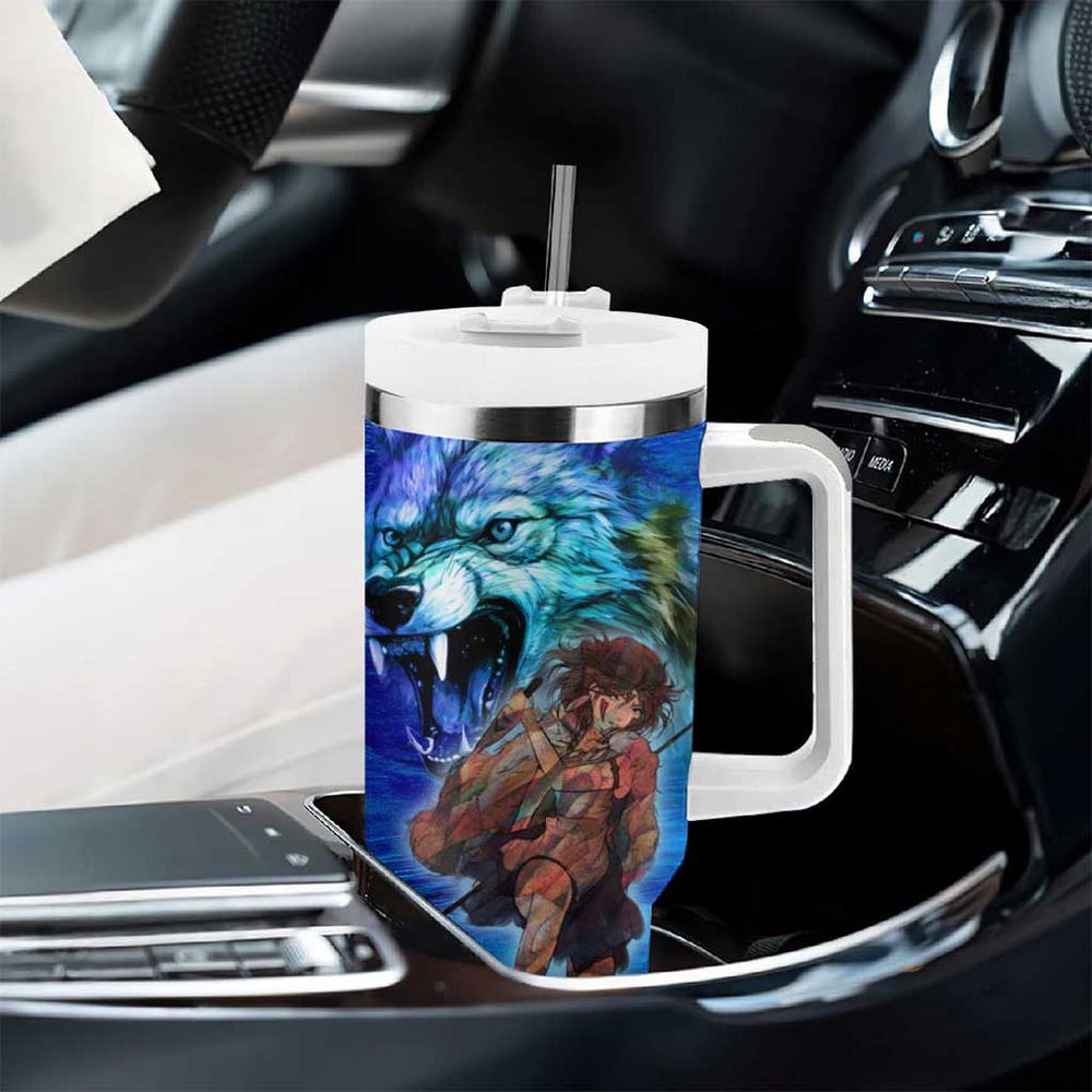 Raging Princess Mononoke Studio Ghibli Tumbler With Handle Trippy Style TS04 Raging Princess Mononoke Studio Ghibli Tumbler With Handle Trippy Style TS04