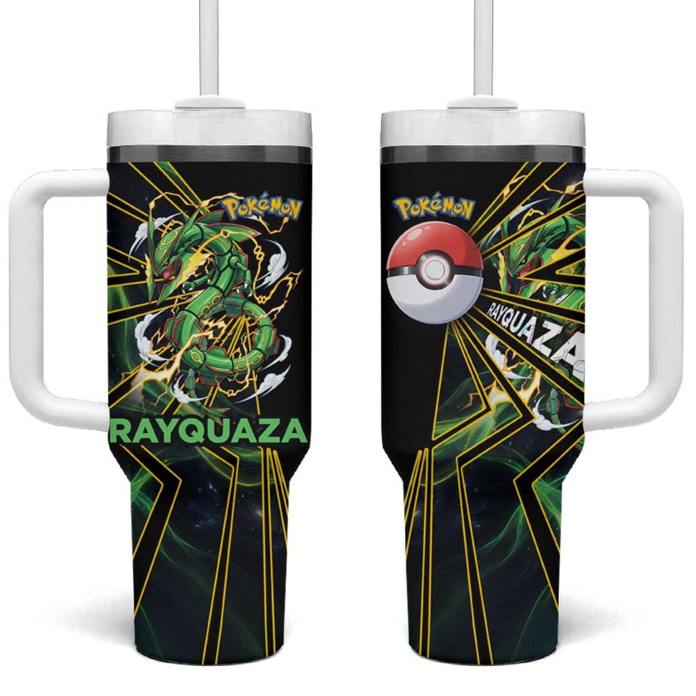 Rayquaza Poké Tumbler With Handle Cosmic Dragon Comic Style TS04 Rayquaza Poké Tumbler With Handle Cosmic Dragon Comic Style TS04