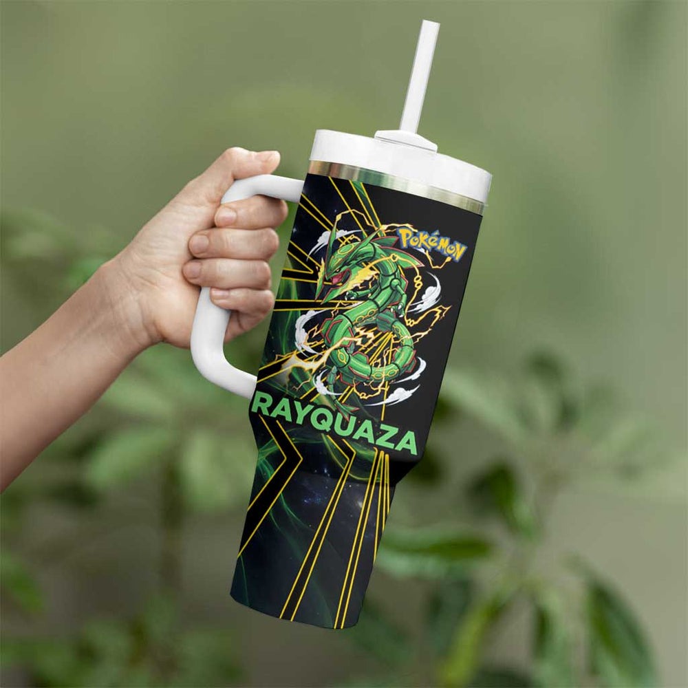 Rayquaza Poké Tumbler With Handle Cosmic Dragon Comic Style TS04 Rayquaza Poké Tumbler With Handle Cosmic Dragon Comic Style TS04