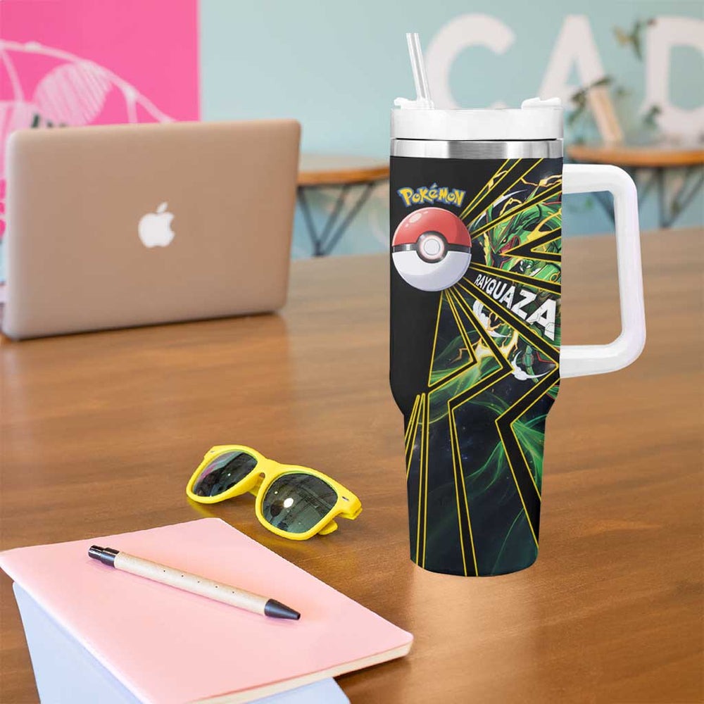 Rayquaza Poké Tumbler With Handle Cosmic Dragon Comic Style TS04 Rayquaza Poké Tumbler With Handle Cosmic Dragon Comic Style TS04