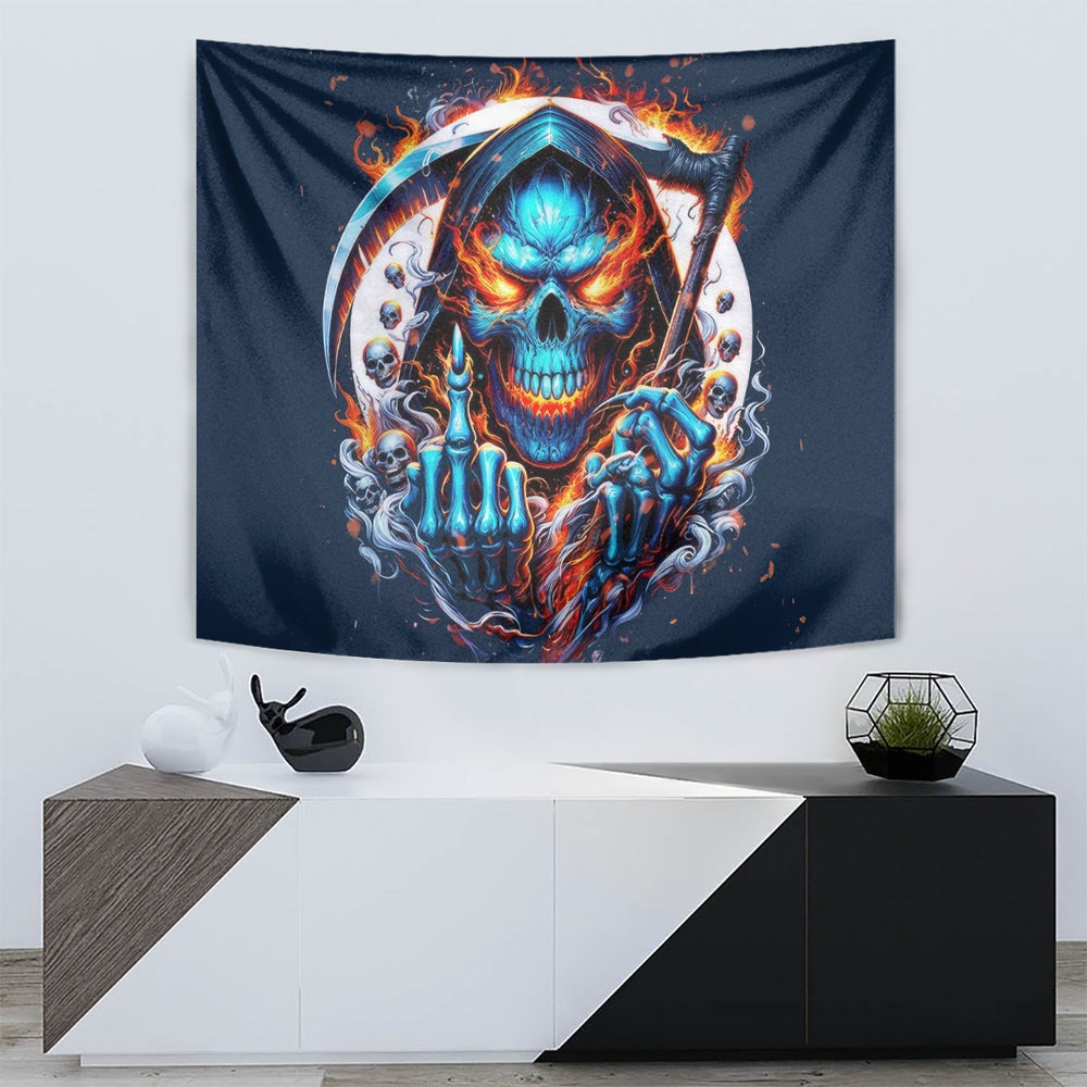 Reaper Skull Tapestry My Give A Fuck Is Broken But My Go Fuck Yourself Is Fully Functional DT01 Reaper Skull Tapestry My Give A Fuck Is Broken But My Go Fuck Yourself Is Fully Functional DT01