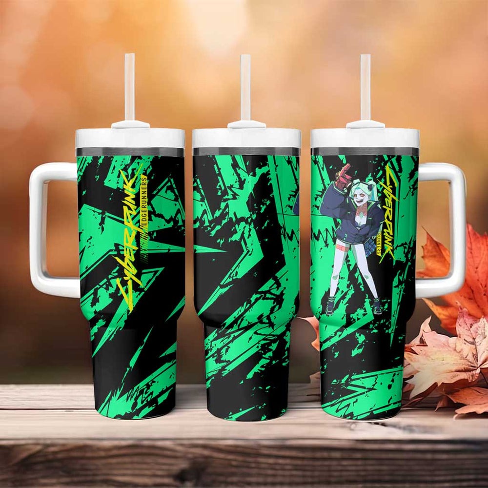Rebecca Cyberpunk Tumbler With Handle Anime Style TS04 Rebecca Cyberpunk Tumbler With Handle Anime Style TS04