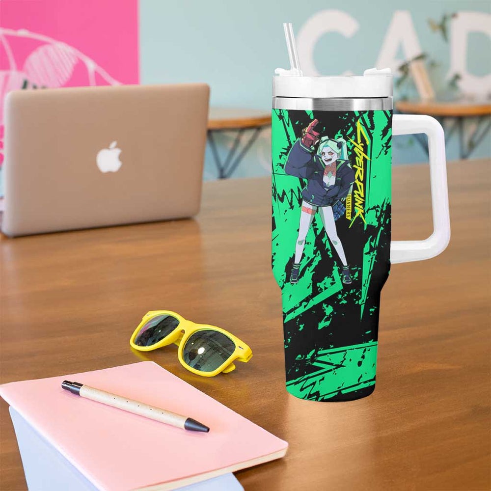 Rebecca Cyberpunk Tumbler With Handle Anime Style TS04 Rebecca Cyberpunk Tumbler With Handle Anime Style TS04