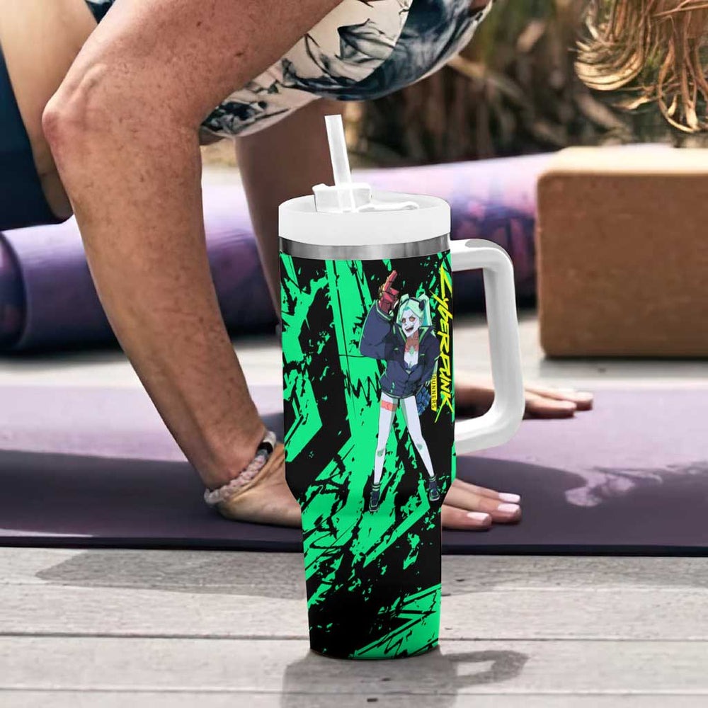 Rebecca Cyberpunk Tumbler With Handle Anime Style TS04 Rebecca Cyberpunk Tumbler With Handle Anime Style TS04