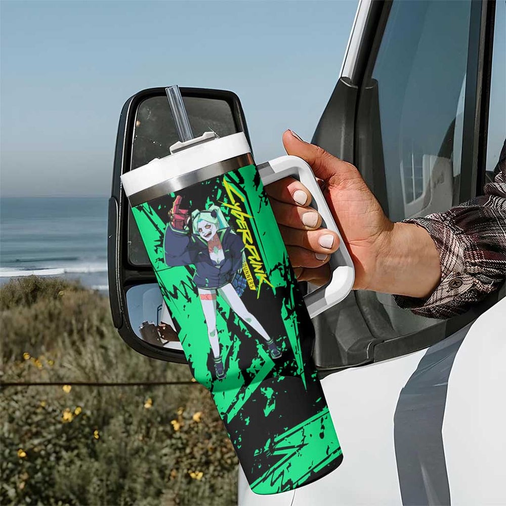 Rebecca Cyberpunk Tumbler With Handle Anime Style TS04 Rebecca Cyberpunk Tumbler With Handle Anime Style TS04