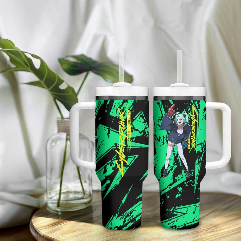 Rebecca Cyberpunk Tumbler With Handle Anime Style TS04 Rebecca Cyberpunk Tumbler With Handle Anime Style TS04