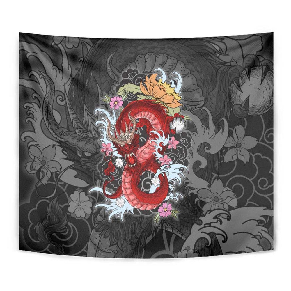 Red Dragon Tapestry Japan Art Style TS04 Red Dragon Tapestry Japan Art Style TS04