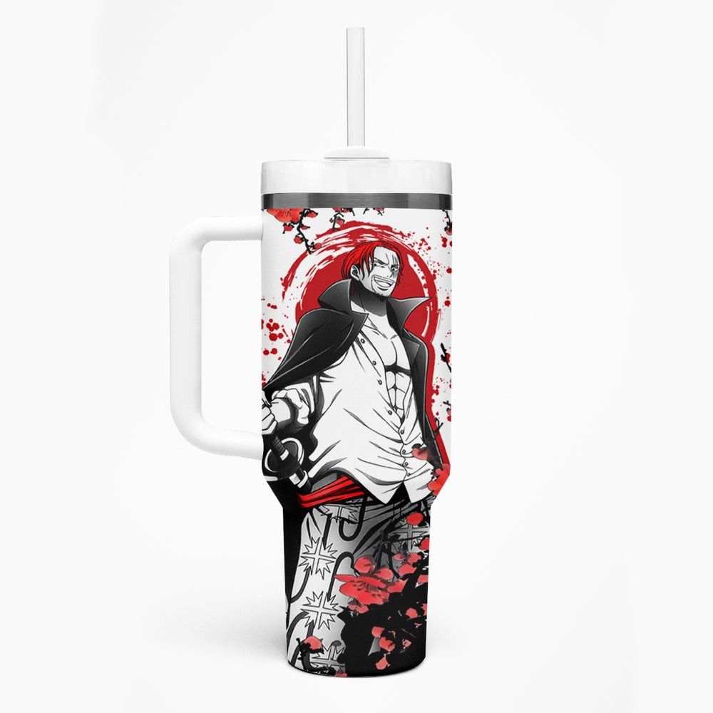 Red-Haired Shanks One Piece Tumbler With Handle Japan Style Red-Haired Shanks One Piece Tumbler With Handle Japan Style