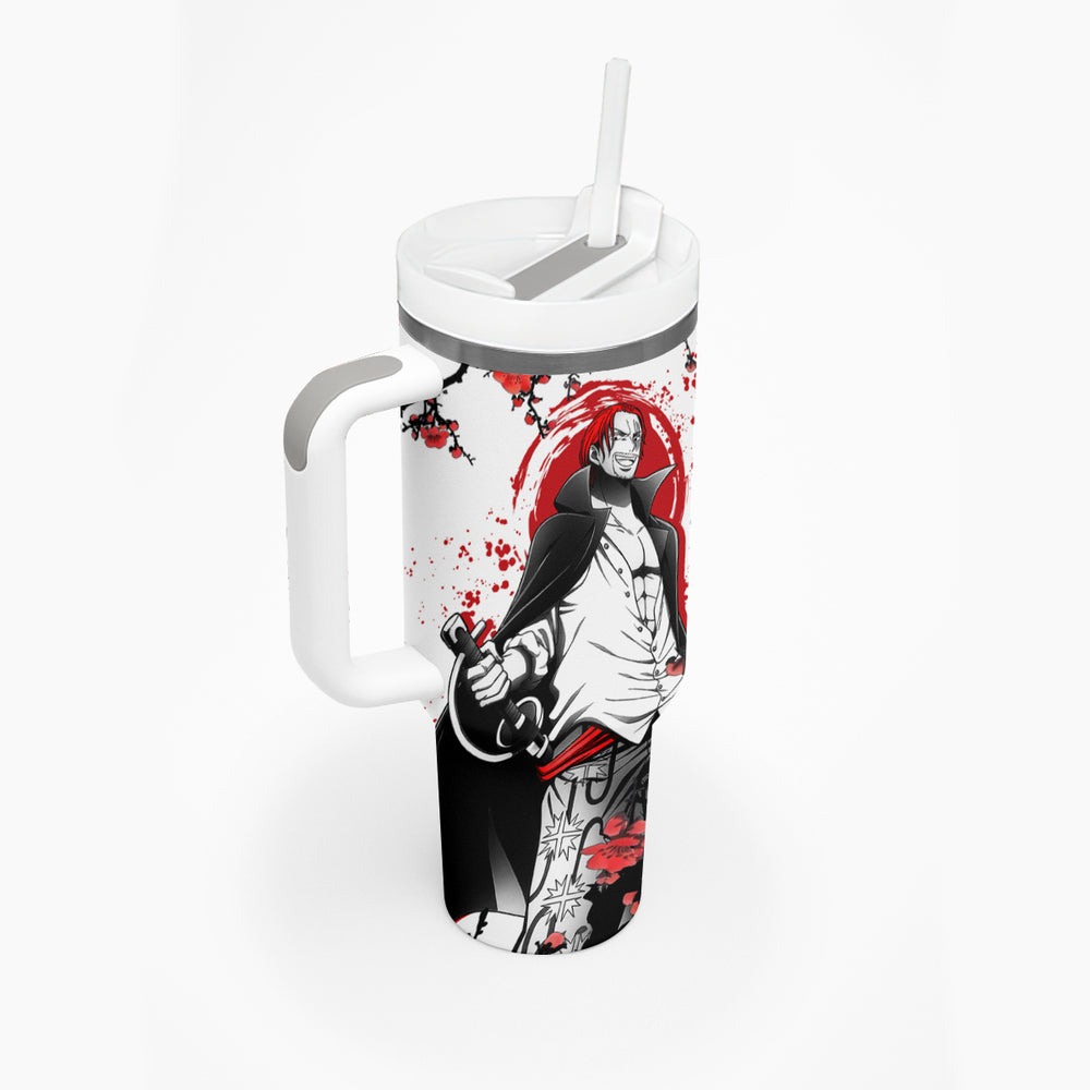 Red-Haired Shanks One Piece Tumbler With Handle Japan Style Red-Haired Shanks One Piece Tumbler With Handle Japan Style