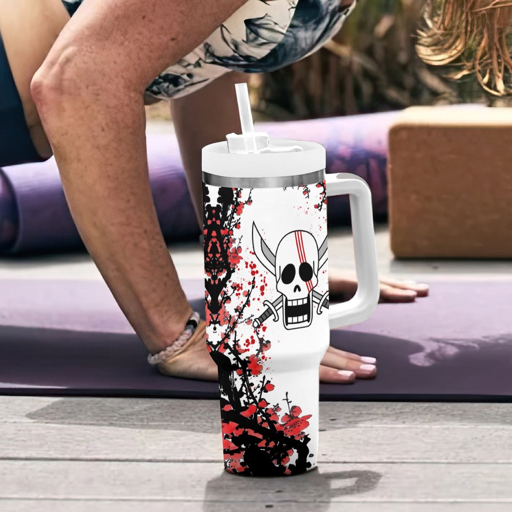 Red-Haired Shanks One Piece Tumbler With Handle Japan Style Red-Haired Shanks One Piece Tumbler With Handle Japan Style