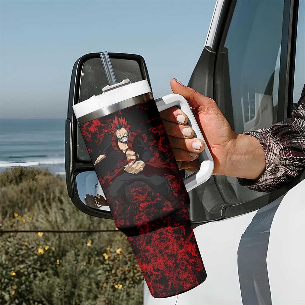 Red Riot Eijiro My Hero Academia Tumbler With Handle Blood Grunge Style TS04 Red Riot Eijiro My Hero Academia Tumbler With Handle Blood Grunge Style TS04