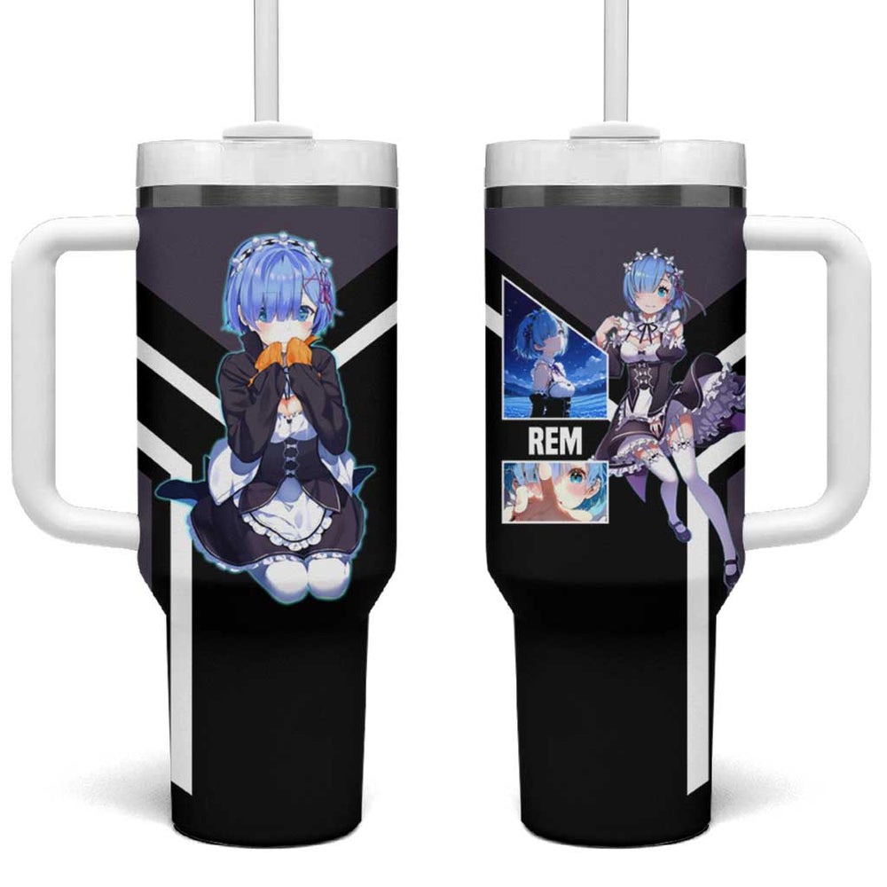 Rem ReZero Tumbler With Handle with Maid Outfit and Loyal Battle Pose Design TS04 Rem ReZero Tumbler With Handle with Maid Outfit and Loyal Battle Pose Design TS04