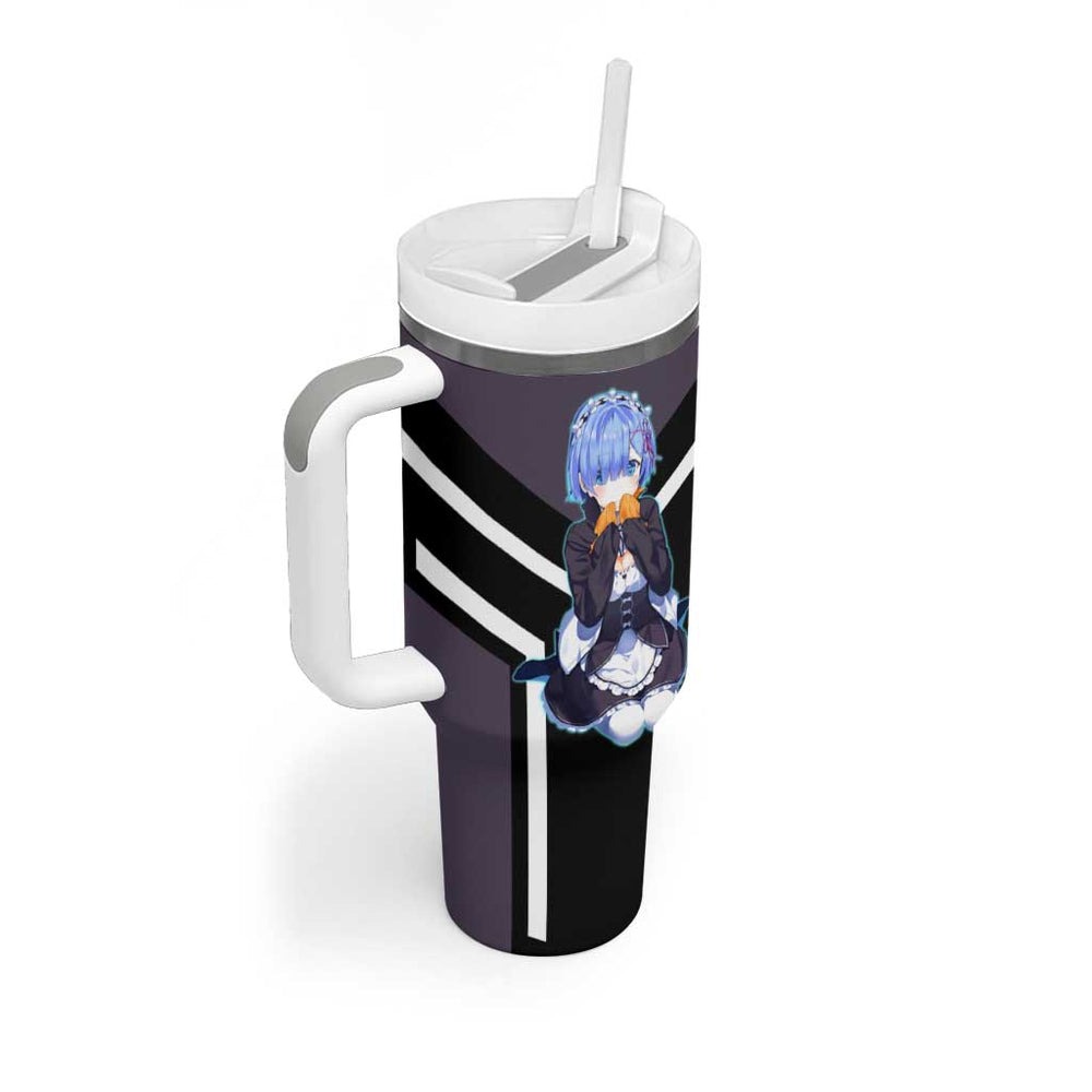 Rem ReZero Tumbler With Handle with Maid Outfit and Loyal Battle Pose Design TS04 Rem ReZero Tumbler With Handle with Maid Outfit and Loyal Battle Pose Design TS04