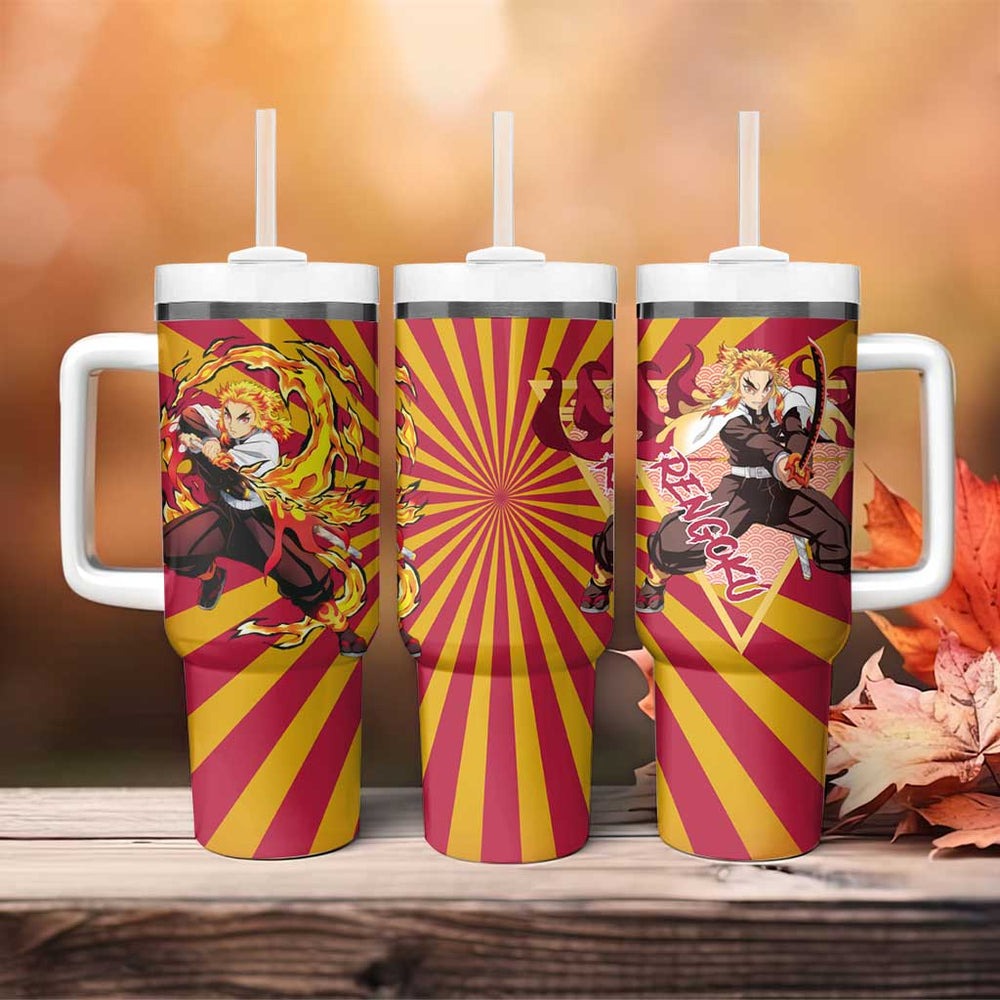 Rengoku - Demon Slayer Tumbler With Handle Anime Style TS04 Rengoku - Demon Slayer Tumbler With Handle Anime Style TS04