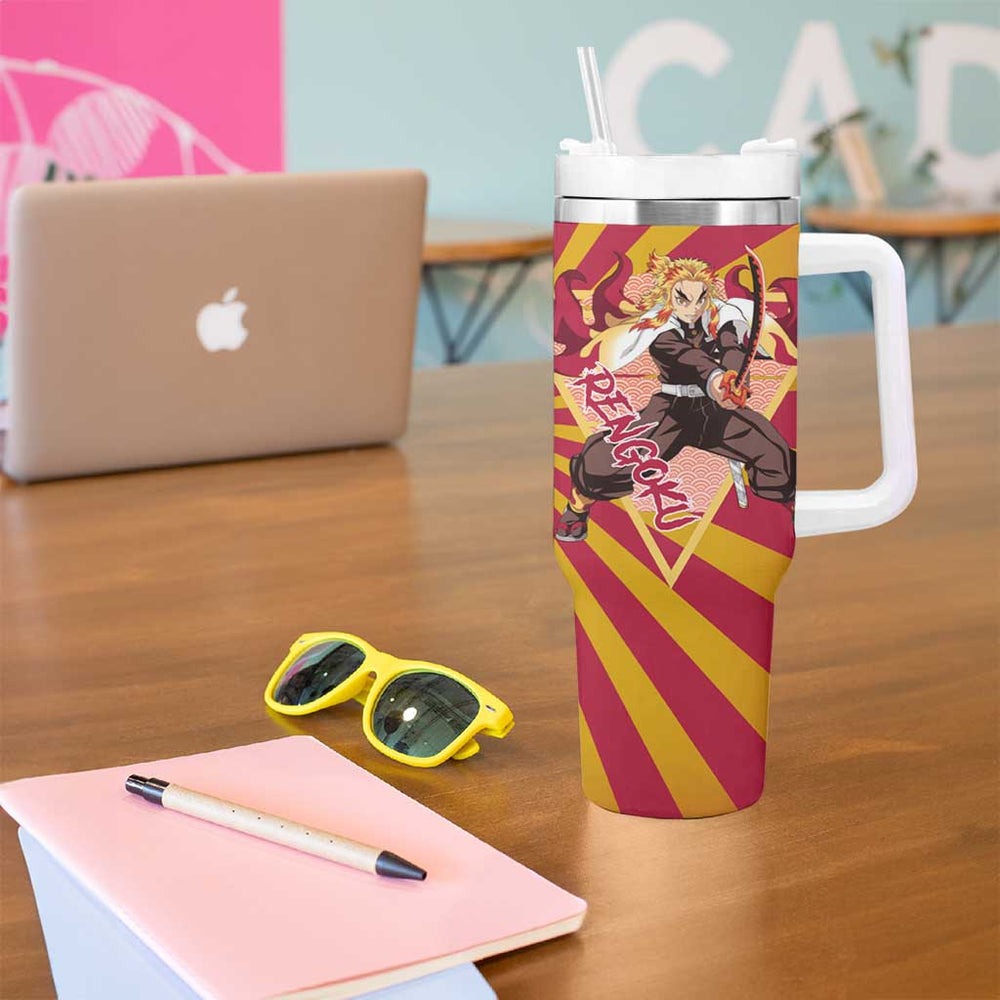 Rengoku - Demon Slayer Tumbler With Handle Anime Style TS04 Rengoku - Demon Slayer Tumbler With Handle Anime Style TS04