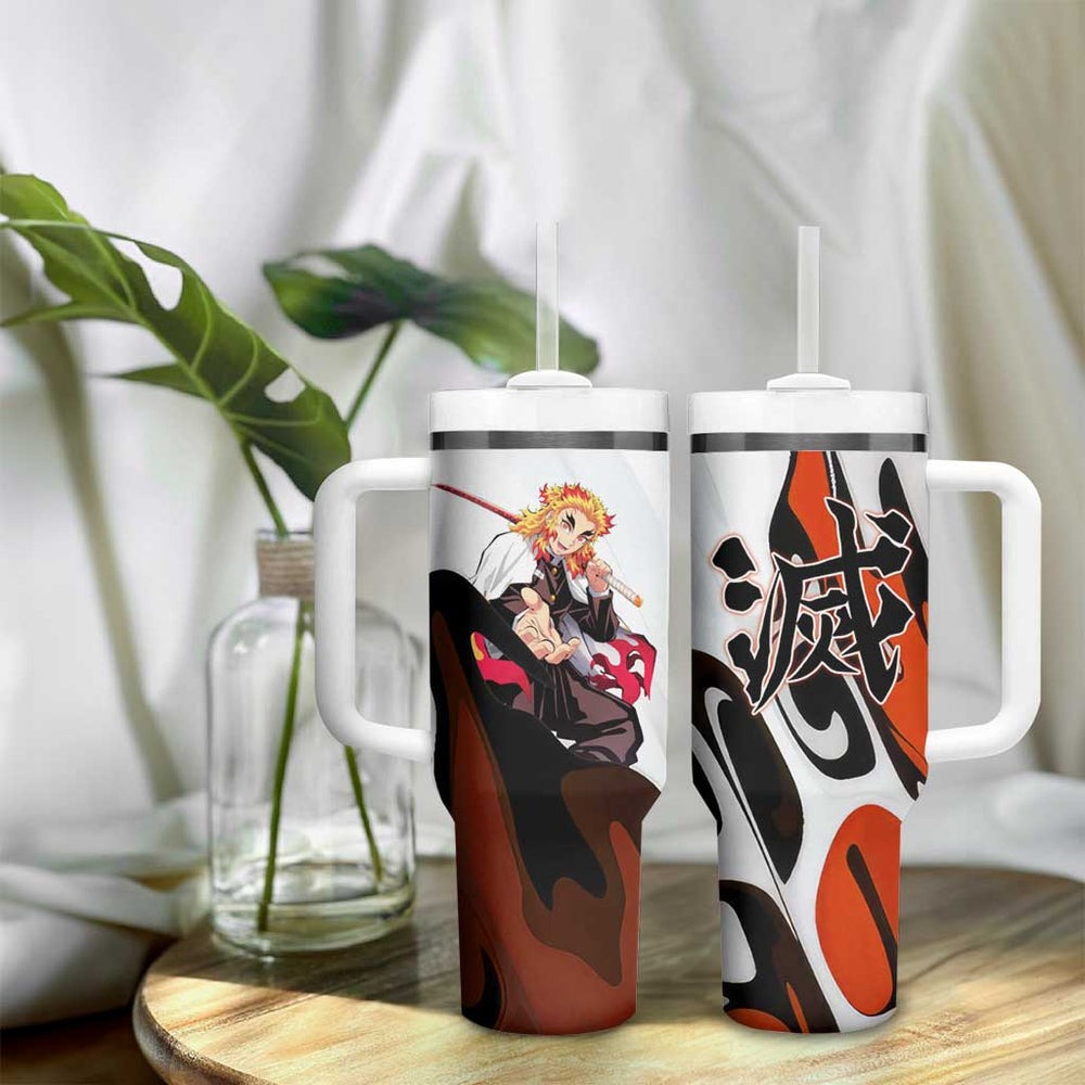 Rengoku Kyojuro - Demon Slayer Tumbler With Handle Anime Style TS04 Rengoku Kyojuro - Demon Slayer Tumbler With Handle Anime Style TS04