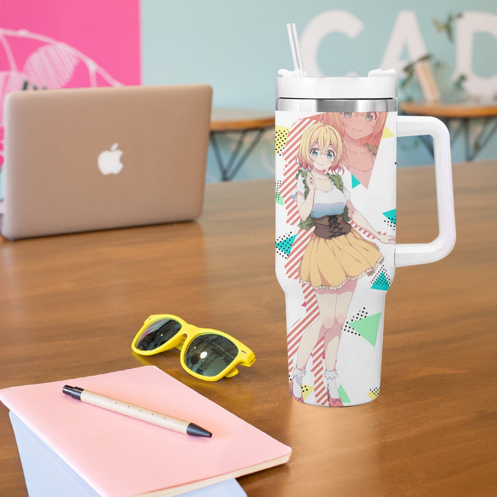 Rent A Girlfriend Mami Nanami Tumbler With Handle Anime Style TS04 Rent A Girlfriend Mami Nanami Tumbler With Handle Anime Style TS04