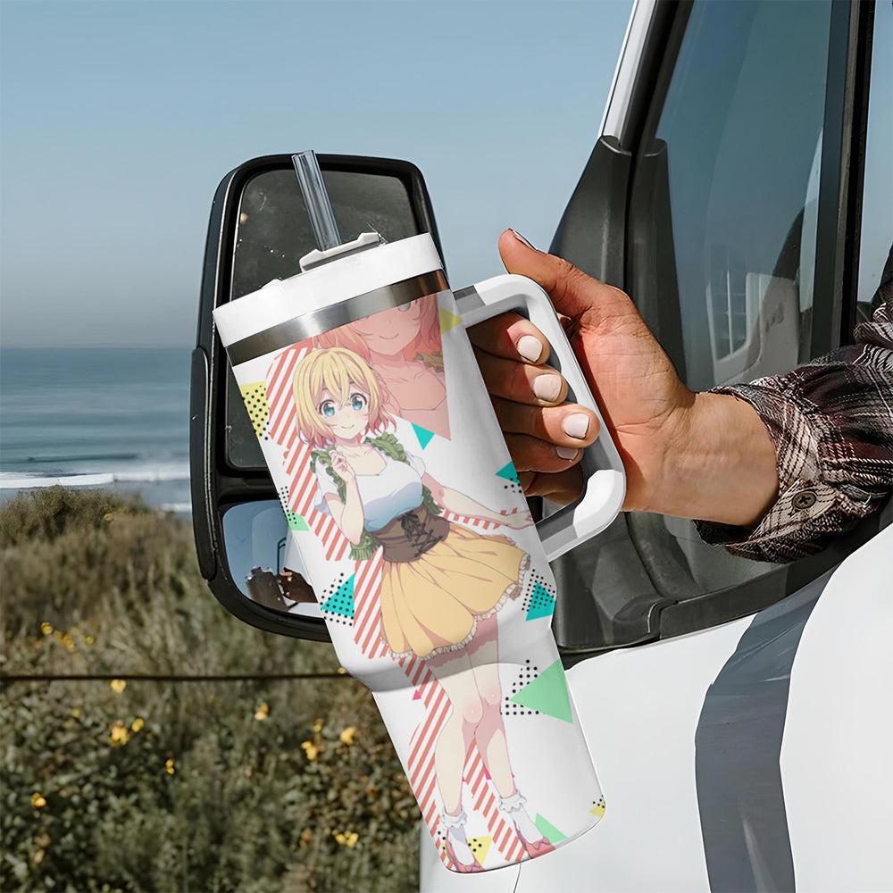 Rent A Girlfriend Mami Nanami Tumbler With Handle Anime Style TS04 Rent A Girlfriend Mami Nanami Tumbler With Handle Anime Style TS04