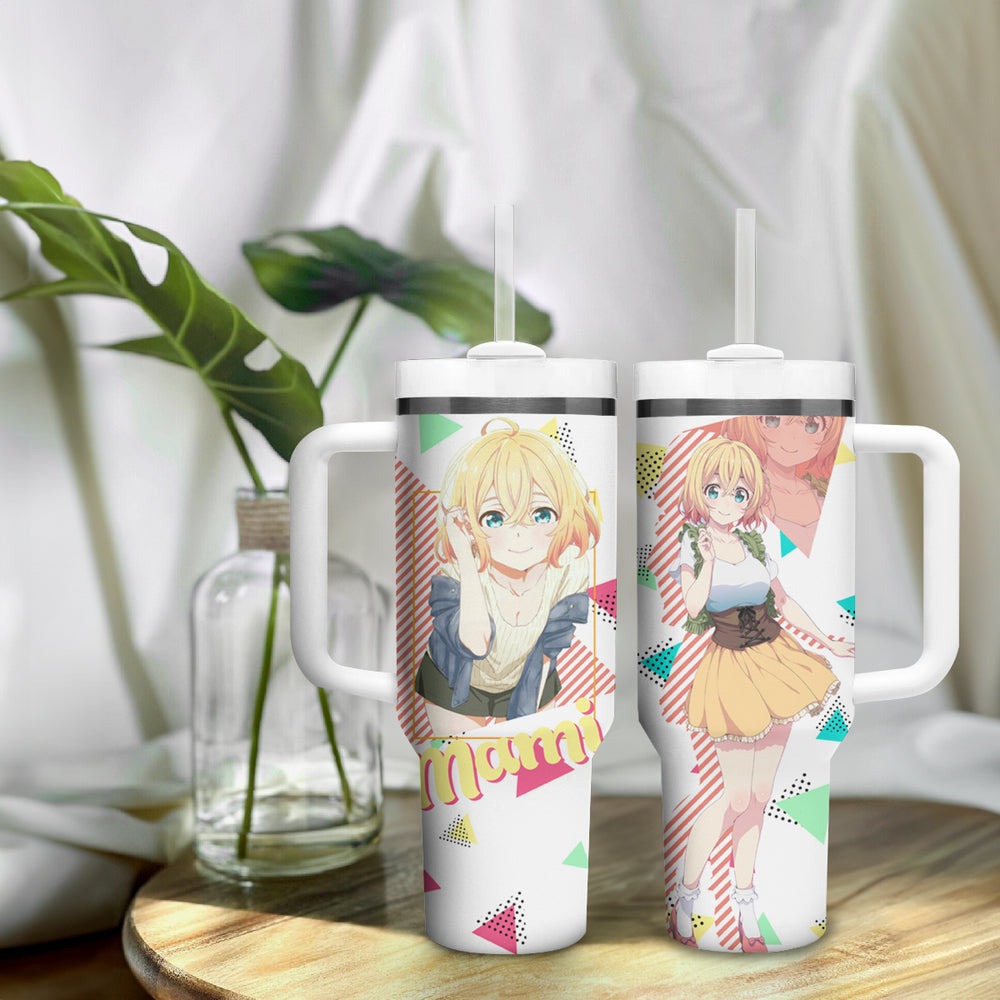 Rent A Girlfriend Mami Nanami Tumbler With Handle Anime Style TS04 Rent A Girlfriend Mami Nanami Tumbler With Handle Anime Style TS04