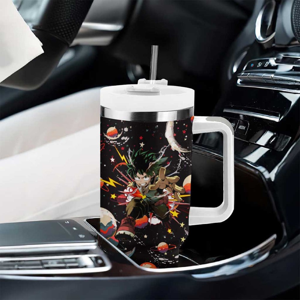 Retro Universe Deku My Hero Academia Tumbler With Handle Anime Mid Cosmic Pattern Style TS04 Retro Universe Deku My Hero Academia Tumbler With Handle Anime Mid Cosmic Pattern Style TS04