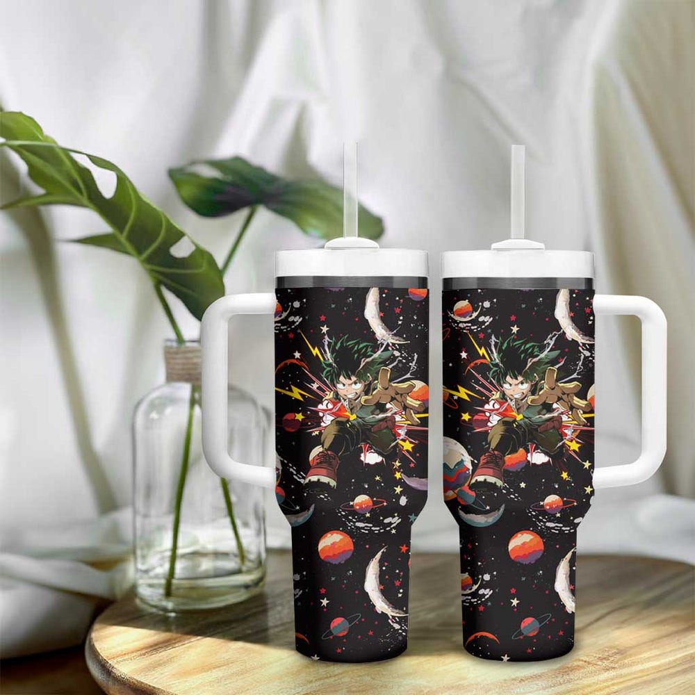 Retro Universe Deku My Hero Academia Tumbler With Handle Anime Mid Cosmic Pattern Style TS04 Retro Universe Deku My Hero Academia Tumbler With Handle Anime Mid Cosmic Pattern Style TS04