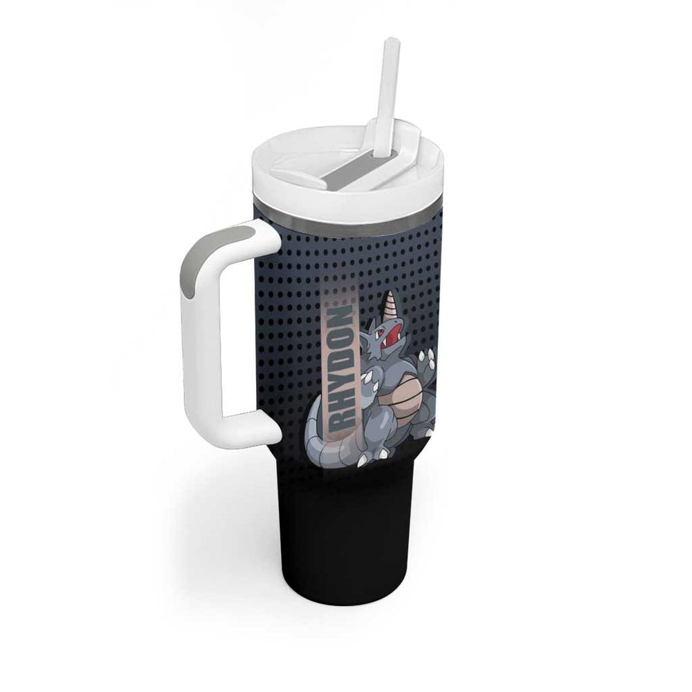 Rhydon Poké Tumbler With Handle with Rock Type Icon Design and Battle Ready Pose Print TS04 Rhydon Poké Tumbler With Handle with Rock Type Icon Design and Battle Ready Pose Print TS04