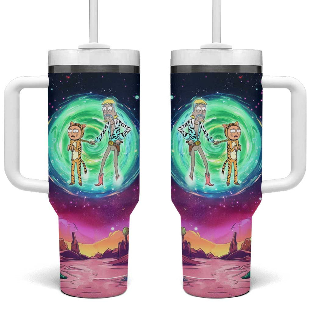 Rick and Morty Tiger King Tumbler With Handle Trippy Style TS04